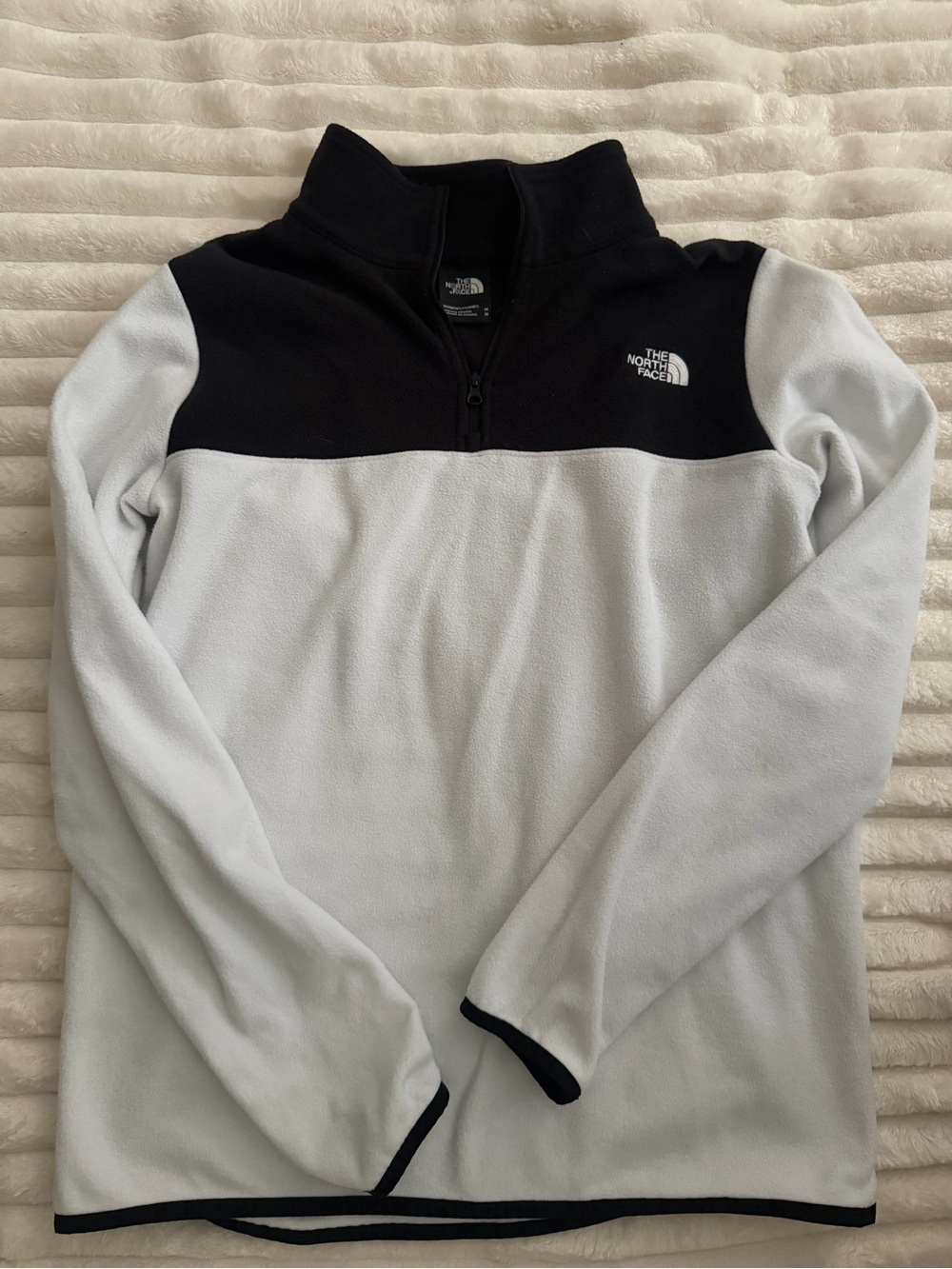 The North Face Two-Tone Half-Zip Fleece Pullover — Black & White